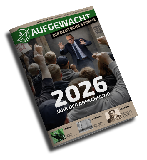 Mockup AUFGEWACHT 1-26 "2026 - Jahr der Abrechnung"
